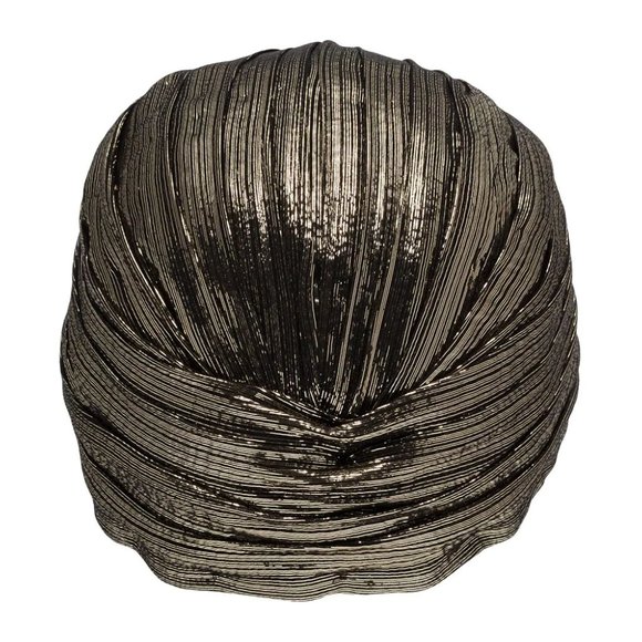 Saint Laurent metallic-effect turban hat